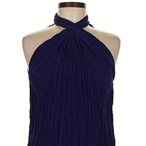 White House Black Market Deep Blue Halter Blouse